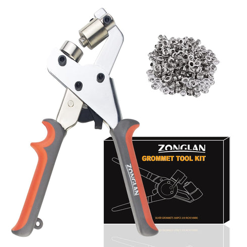 Grommet Tool Kit, Eyelet Tool Multi-Purpose Handheld Manual Hole Punch Press Plier Crimper with Metal Grommets