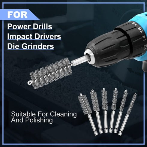 18-Pack, 1/4" MAXAMN Wire Brush for Drill Wire Brushes for Cleaning Rust Tube Automotive, Nylon, Brass, Stainless Steel