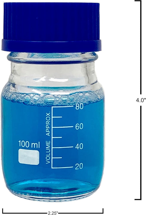 Karter Scientific 100ml Glass Round Media Storage Bottles with GL45 Screw Cap, Borosilicate Glass, 251X2 (Pack of 2) by Karter Scientific