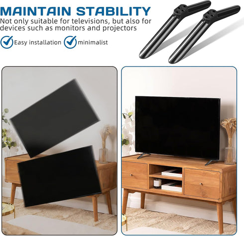 40 Inch 2pcs BESPORTBLE Tv Stand Legs Tv Base Plastic Replacement Pedestal Feet for Flat Screen Tv Living Room Bedroom
