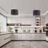 2 Pack 15Ft Plug in Pendant Light, Hanging Light with Clear Cord, On/Off Switch, Black Fabric Lamp Shade, Hanging Light