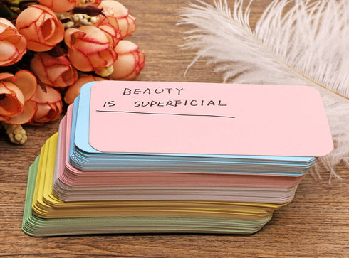 Tupalizy 100PCS Small Blank Paper Message Note Business Cards, Double-Sided Mini Greeting Place Name Vocabulary Cards