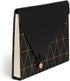 U Brands 13-Pocket Expanding File Folder, Black and Gold Geometric Office Supplies with Brass Hardware, FSC Certified