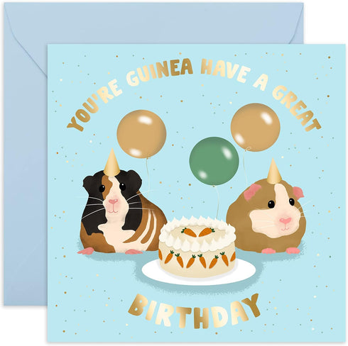 CENTRAL 23 Funny Birthday Card for Women - 'You're Guinea Have a Great Birthday' - Cute Guinea Pig Themed Card with