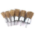 30pcs Set 1/4 Inch Shank,6 ATOPLEE Brass Coated Wire Brush Wheel & Cup Brush with Round Sizes Crimped Wire Brush Wheel