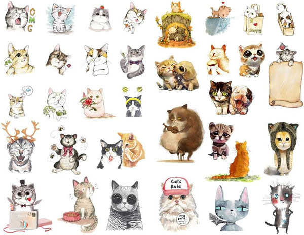 Seasonstorm Kawaii Cute Cats Happy Planner Diary Journal Stationery Scrapbooking Stickers, Travel Art Supplies