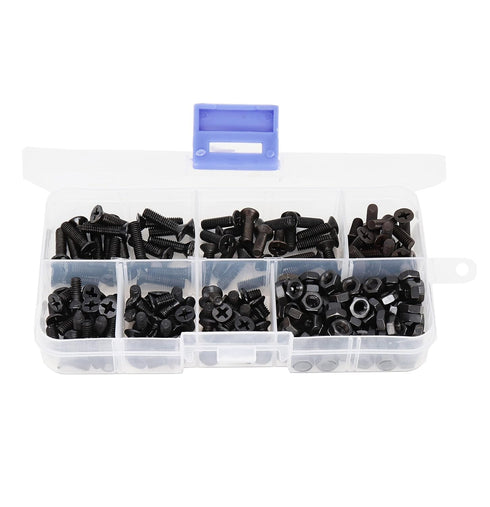 BinifiMux 220pcs M4 Flat Head Screws and Hex Nuts - Phillips Countersunk Machine Screws Assortment for DIY