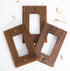 4 (13 8.2cm,Single DoubleFill Pcs Walnut Wood Light Switch Cover Brown Outlet Covers Wall Plate Decorative Boho Plug