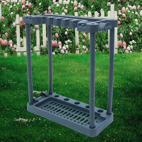 MooneHived 40 Garden Tool Organizer, Rolling Storage Rack Tower Yard Tool Organizer Cart Heavy Duty Garden Tool