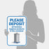 12x18 Inches, 3M .063 Please Deposit All Feminine Hygiene Products in Container Sign, EGP Reflective Aluminum, Fade