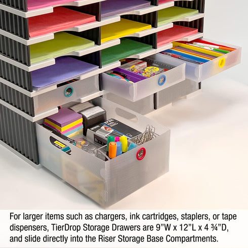 Ultimate Office TierDrop Supply Drawers, Set of 3, Measure 9w x 12d x 2 1/4 Inches High for Desk Accessories