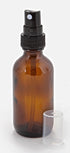 Vivaplex 6 Amber 2 oz Glass Bottles with Black Fine Mist Sprayers