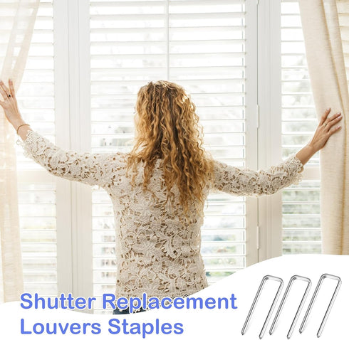 80 Pieces Shutter Repair Kit, Window Blind Tilt Rod Staples, Louver Hardware for Blind Repairing (1.6 x 0.5 cm)
