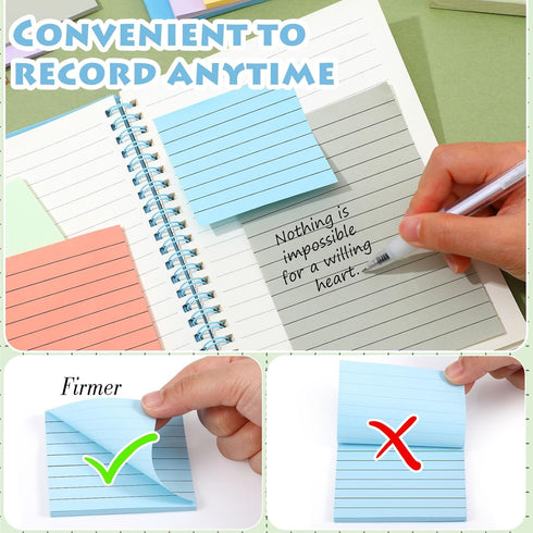 Yexiya 64 Pcs Lined Sticky Notes, Self Stick Notes with Lines, 1920 Sheets, Fresh Color