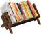 Desktop Bookshelf Organizer, Wood Office Tabletop Book Storage Rack, Tilting Bookcase for