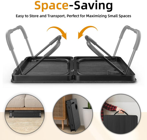 -NEW-006 BUYIFY Foldable Laptop Bed Desk for Couch, Sofa - Large Lap Desk Tray Table with Cup Holder and Tablet Slot