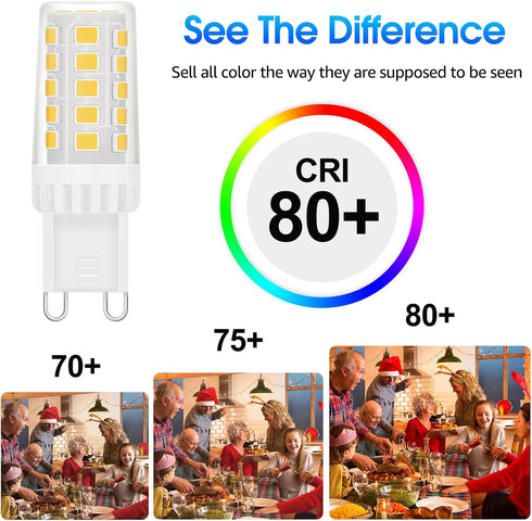 Energetic G9 Bulb Non-Dimmable 10 Pack, G9 40W T4 Halogen Equivalent, 400LM Cool White 4000K LED Bulbs