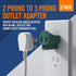 3-Prong to 2-Prong Grounding Adapter Plug, 2 Piece for Wall Outlets, Converters for Outlets, Electrical, Household,
