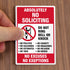 SmartSign No Soliciting Stickers, Pack of 3, One 3.75"x5.5" & Two 2.75"x4", No Excuses No Exceptions, Made in USA