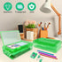 Double Layer Large Capacity Pencil Box,Plastic Translucent Pencil Box, Hard Pencil Cases with Snap-Tight Lid for Pens, Pencils, School Supplies,Office Supplies, 1 Pack by Nuozme