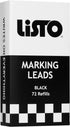 Bundle of Listo 1620 Marking Pencil/Grease Pencils/China Marking Pencils/Wax Pencils, Black, Box of 12 with 72 Refills