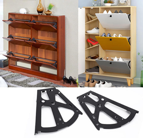 2 Respicefinem Layers Shoes Drawer Cabinet Hinges Flip Frames Shoes Turing Rack Replacement Fittings for Kitchen Living