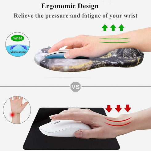 Mouse Pad with Wrist Support, Non Slip Mousepad Wrist Rest for Office, Comfortable Ergonomic Support Mat