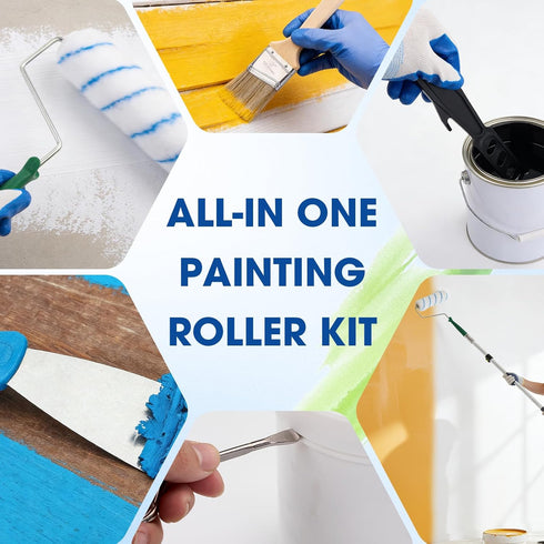 Noarixa 29 2 4 4"9" Set PCS Paint Roller Kit with Extension Pole, to FT Pole, Paint Rollers, Paint Brushes