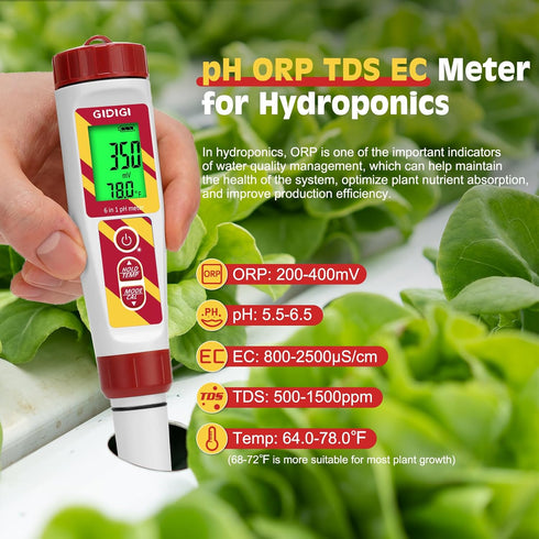 6 1 Pool Salt Tester & PH Meter, Digital Salinity Meter and PH Tester for Aquarium and Pool Saltwater Water