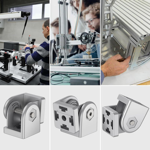 JiGiU 2 Pcs Die-Cast Zinc Alloy Pivot Joint for 3030 Series Aluminium Profile Extrusion, 180° Adjustable Brackets