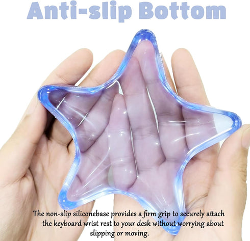 Elbow Gel Wrist Rest for Keyboard and Mouse Transparent Blue Sea Star Pad Cushion Ergonomic Cute Clear Cool Mouse Wrist