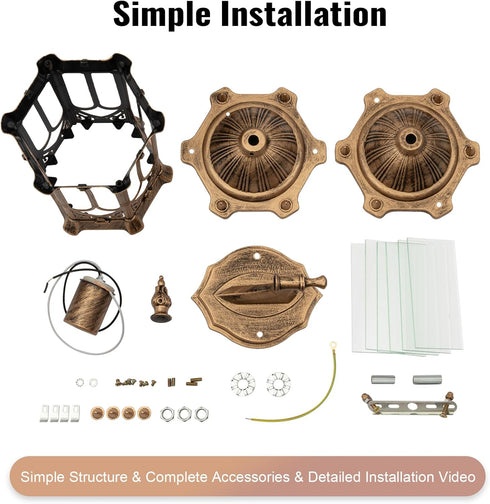 DDBESSIC E27 IP44 Rustic Light Fixtures Exterior Industrial Vintage Wall Sconce Fixtures Waterproof Glass Sconce Wall