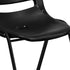 EMMA 14" + OLIVER Kid's Black Ergonomic Shell Stack Chair - Black Frame and H Seat