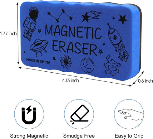 IHPUKIDI Magnetic Dry Erase Eraser, 4 Pack Whiteboard Erasers for Classroom, Home, Office, 4 Colors