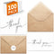 XXINMOH 100 PACK Thank You Cards Bulk with Kraft Envelopes and Matching Stickers,