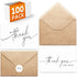 XXINMOH 100 PACK Thank You Cards Bulk with Kraft Envelopes and Matching Stickers,