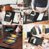 Server Books for Waitress, Leather Wallet with Zipper Pocket, 7 Storage Pockets for Recipes and Checks, Beach Sunset