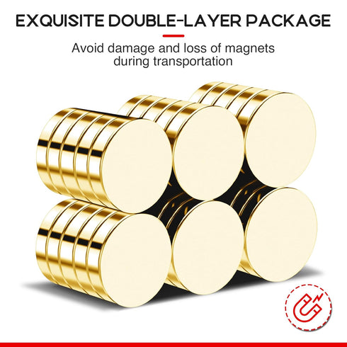 Small Strong Magnets, 30Pcs Round Neodymium Magnets, Tiny Golden Magnets for Crafts, 0.71x0.12 inches