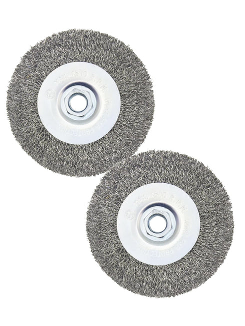 Crimped Wire Wheel Brush 4in with 5/8-11 Threads Arbor for 4-1/2" Angle Grinder, 2pcs