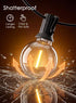 G40 25FT 25 SUNSGNE LED Globe Outdoor String Lights Waterproof Shatterproof, Outdoor Globe Lights with LED Plastic