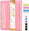 Spiral Notebook Journal, 8.5” x 11” A4 Large Pink Notebooks, College Ruled Lined Journal for Note Taking