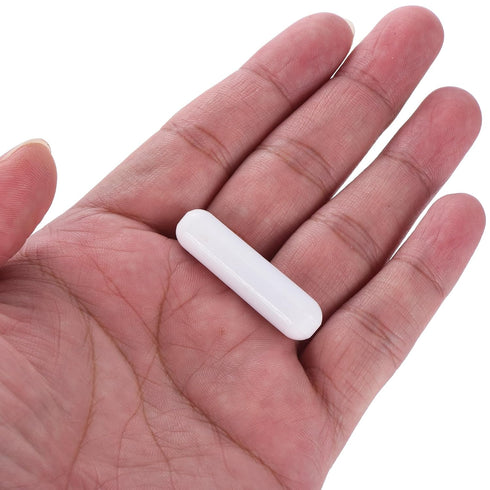 MECCANIXITY Magnetic Stirrer Mixer Stir Bar Rod 40mm(1.57") x9mm, White PTFE Coating Magnet for Laboratory, 2Pcs