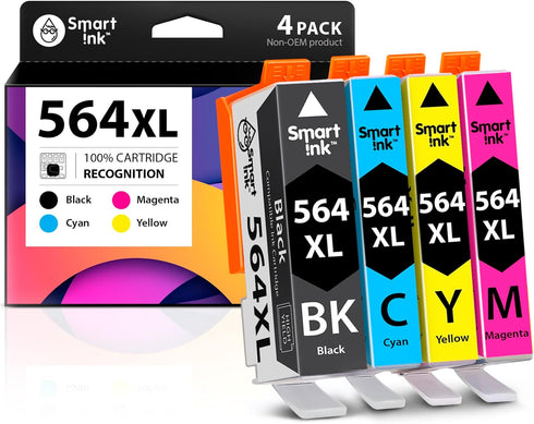 Smart Ink Compatible Ink Cartridge Replacement for HP 564 XL 564XL High Yield (4 Combo Pack)
