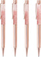 ZZTX 4 Pcs Rose Gold Ballpoint Pens, Cute Bling Dynamic Liquid Sand Pen with Refills, Black Ink Office Supplies
