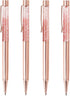 ZZTX 4 Pcs Rose Gold Ballpoint Pens, Cute Bling Dynamic Liquid Sand Pen with Refills, Black Ink Office Supplies