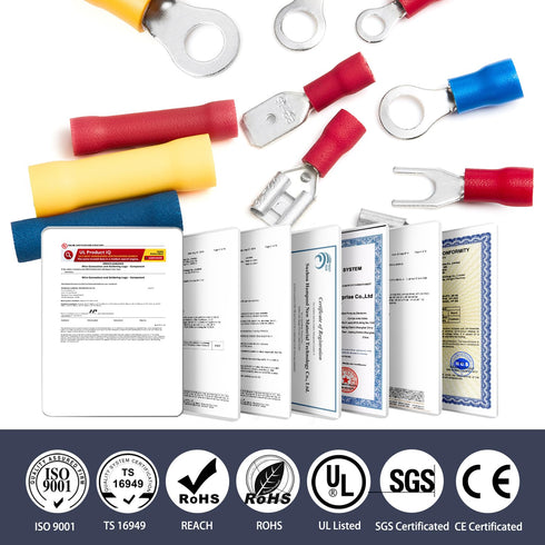 Chanzon 420pcs Insulated Wire Connector Kit, Male & Female Quick Disconnect Crimp Terminal Splice Tools