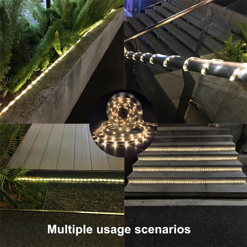 BMTJOVO Waterproof,9.8ft Remote,Timer,8 IP65 Solar LED Strip Lights Outdoor Warm White Solar Powered Strip Lights