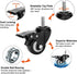 2" Stem Caster Wheels with Safety Dual Locking, 600Lbs Heavy Duty, No Noise Swivel Casters, Set of 4
