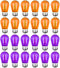 Purple Light Bulb and Orange Light Bulb, 24 Pack S14 LED Bulbs,