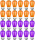 Purple Light Bulb and Orange Light Bulb, 24 Pack S14 LED Bulbs,